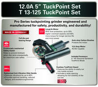 PTM-GC600431690 5" TuckPoint Set - 9,600 RPM - 12.0 Amps - w/ Lock-on, 5" HP Diamond TuckPoint Blade, Shroud